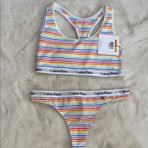 Calvin Klein sports bra. Size small rainbow. - Picture 2 of 3
